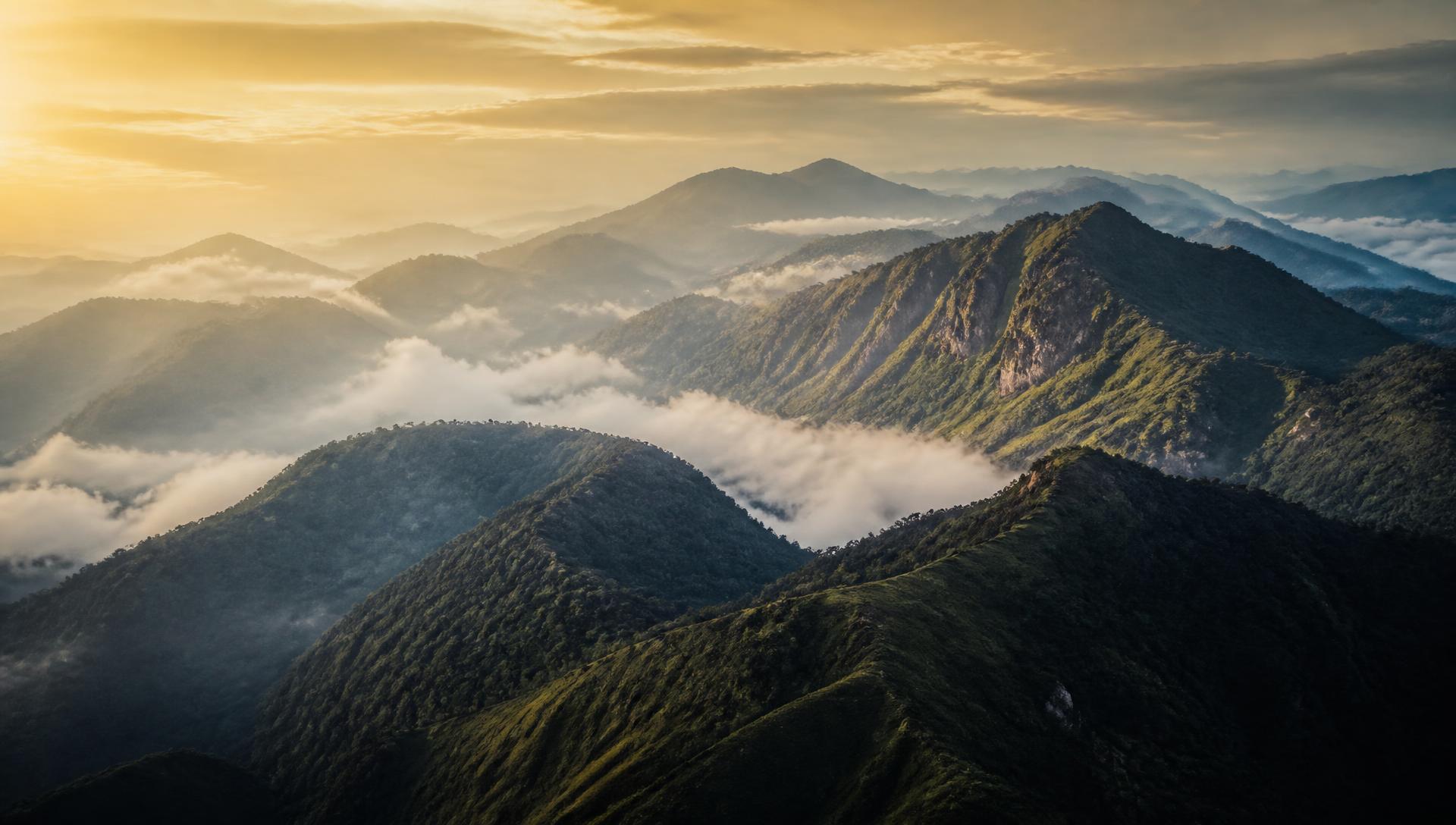 Mist rolling over the tea-covered mountains of Sri Lanka's central highlands